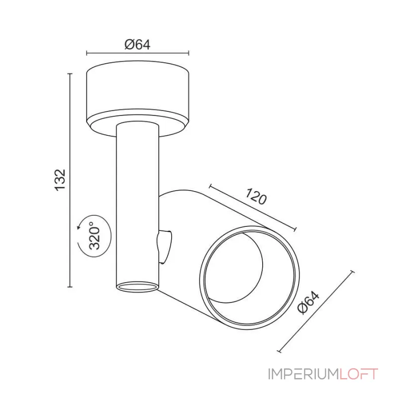 Потолочный поворотный светодиодный светильник LeDron CSU0609 CSU0609 Black-Gold TRIAC от ImperiumLoft