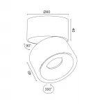 Потолочный поворотный светодиодный светильник LeDron LH8 LH8 White от ImperiumLoft