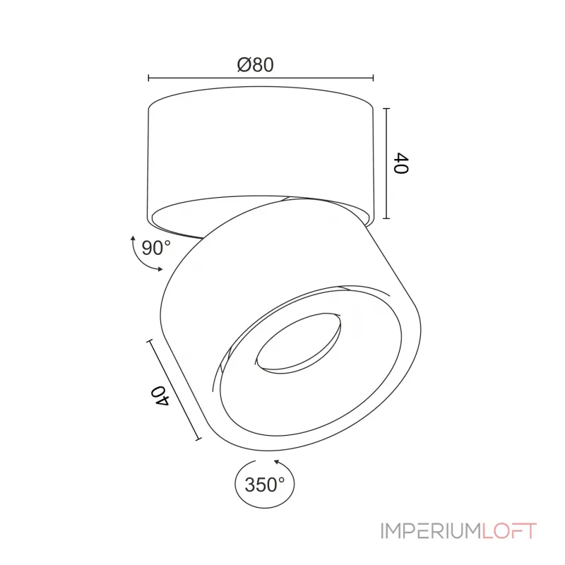 Потолочный поворотный светодиодный светильник LeDron LH8 LH8 White от ImperiumLoft