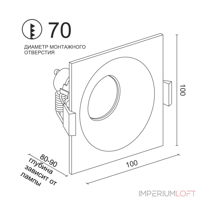 Встраиваемый светильник под сменную лампу LeDron MJ1003 MJ1003 SQ Black от ImperiumLoft Встраиваемый светильник под сменную лампу LeDron MJ1003 MJ1003 SQ Black от ImperiumLoft