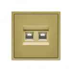 Розетка компьютерная двойная LeDron Dual CAT 6 (DATA) Gold от ImperiumLoft