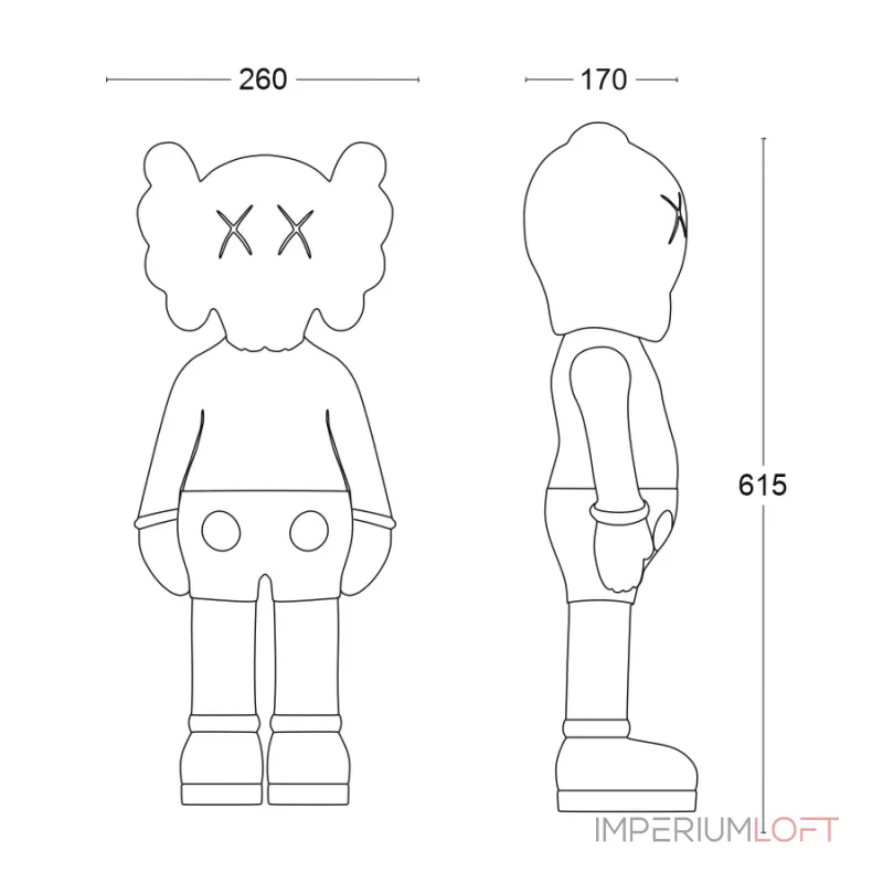 Дизайнерская статуэтка LeDron KAWS Mini 61A white от ImperiumLoft