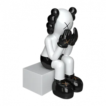 Дизайнерская статуэтка копилка LeDron KAWS 70B white