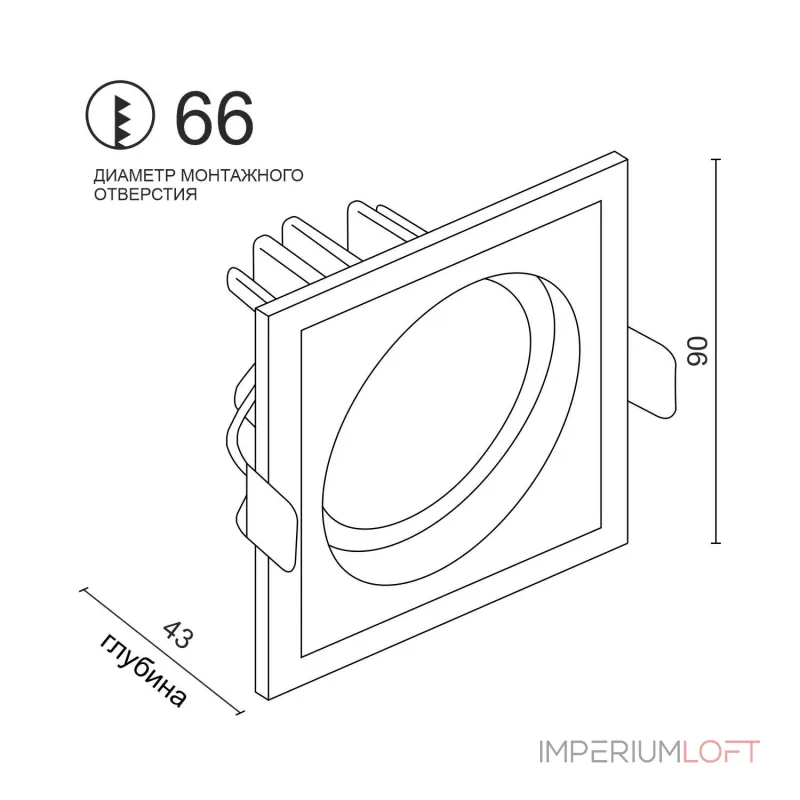 Встраиваемый светодиодный светильник LeDron BRUTAL BRUTAL SQ1 Black 4000K от ImperiumLoft
