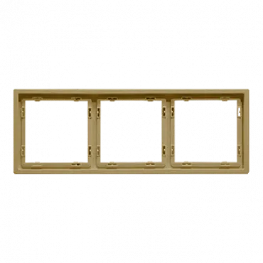 Рамка на 3 поста для розеток и выключателей LeDron 3 Frame PC Gold