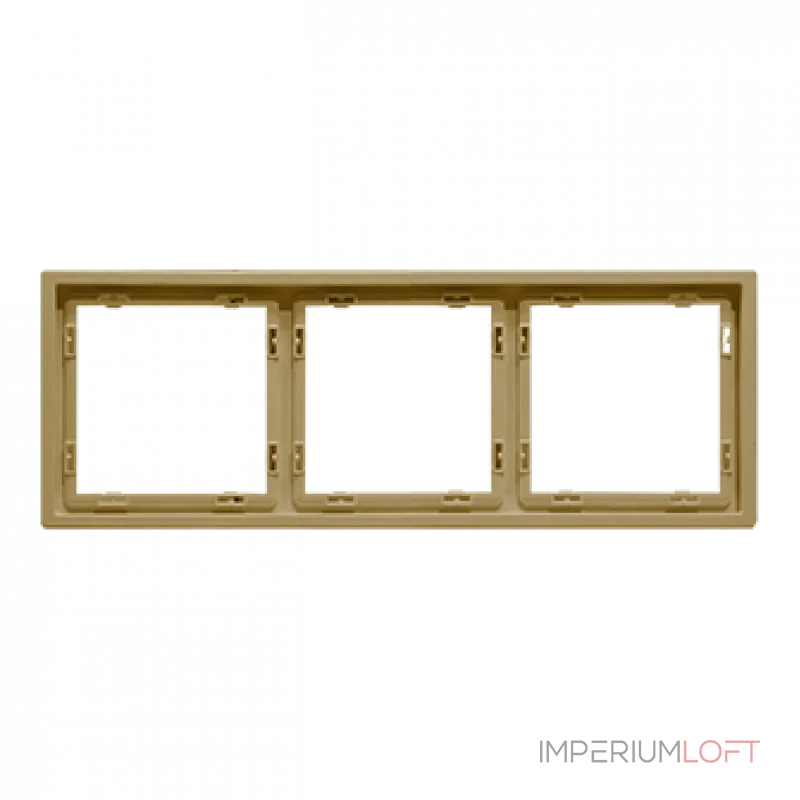 Рамка на 3 поста для розеток и выключателей LeDron 3 Frame PC Gold от ImperiumLoft Рамка на 3 поста для розеток и выключателей LeDron 3 Frame PC Gold от ImperiumLoft