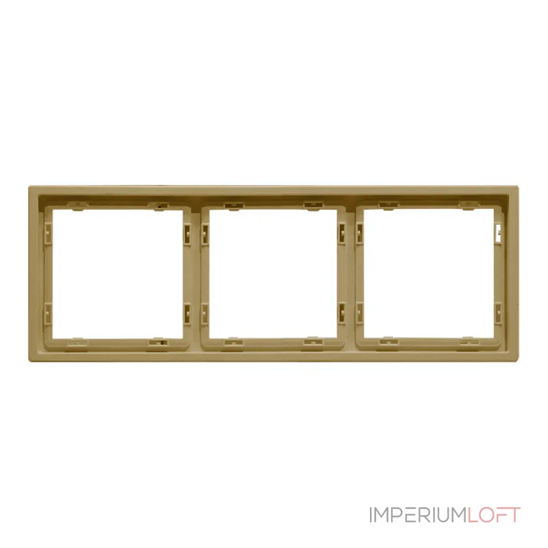 Рамка на 3 поста для розеток и выключателей LeDron 3 Frame PC Gold от ImperiumLoft Рамка на 3 поста для розеток и выключателей LeDron 3 Frame PC Gold от ImperiumLoft