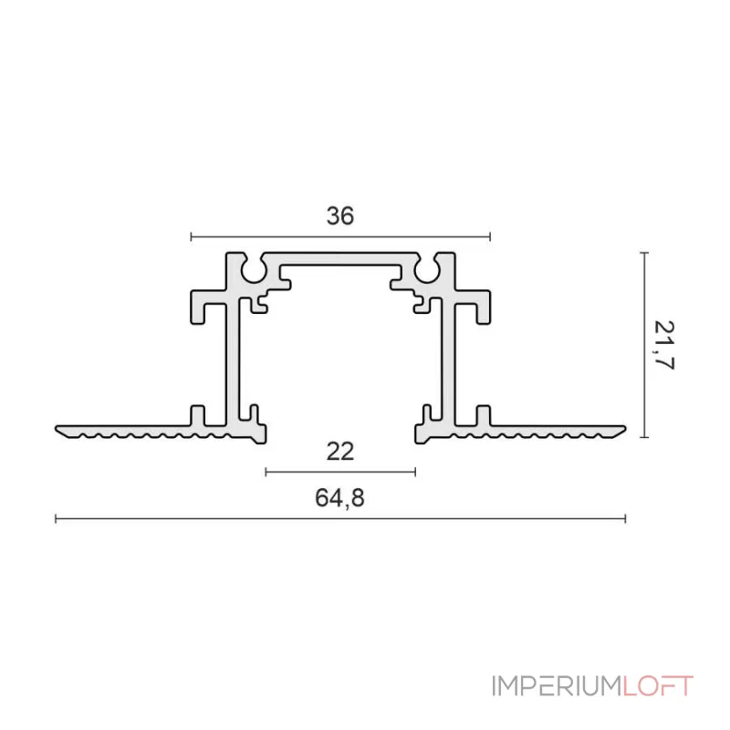 Встраиваемый магнитный трек Ledron АВД-5442 1250 Mini Black от ImperiumLoft