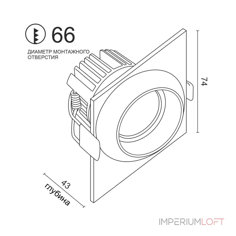 Встраиваемый светодиодный светильник LeDron GIZA DA-6800CR Black от ImperiumLoft