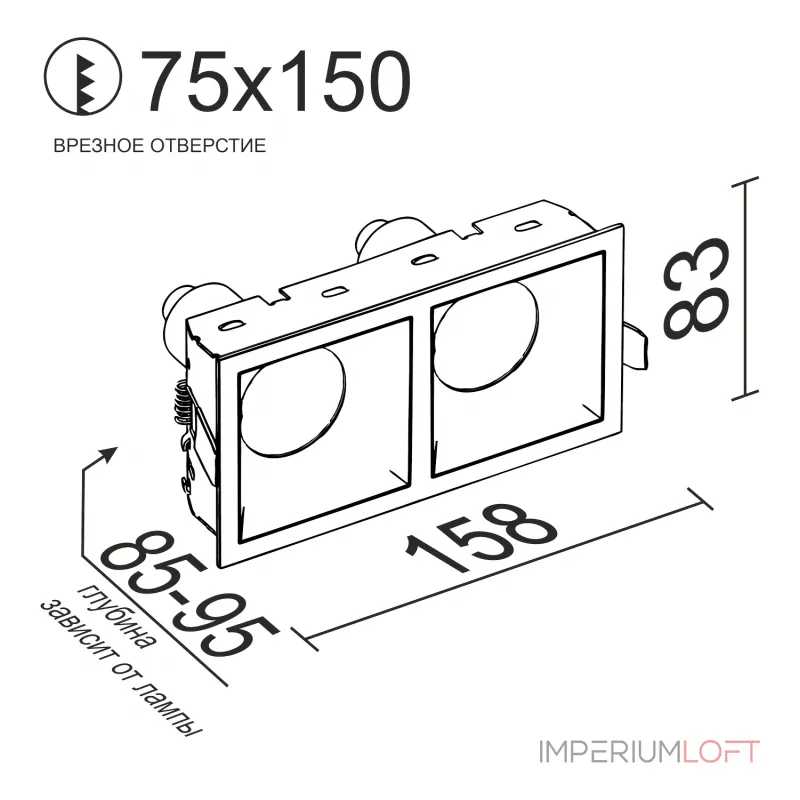 Встраиваемый светильник под сменную лампу LeDron RISE KIT2 RISE KIT2 White-Black от ImperiumLoft Встраиваемый светильник под сменную лампу LeDron RISE KIT2 RISE KIT2 White-Black от ImperiumLoft