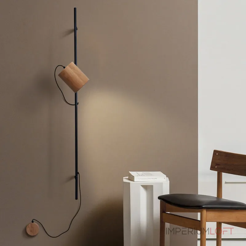 Деревянный настенный светильник под сменную лампу LeDron MYCW-YSL от ImperiumLoft