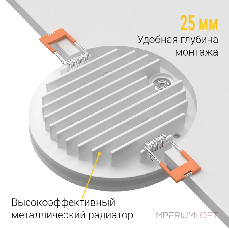 Встраиваемый светодиодный светильник LeDron LIP0906-15W-Y3000K от ImperiumLoft