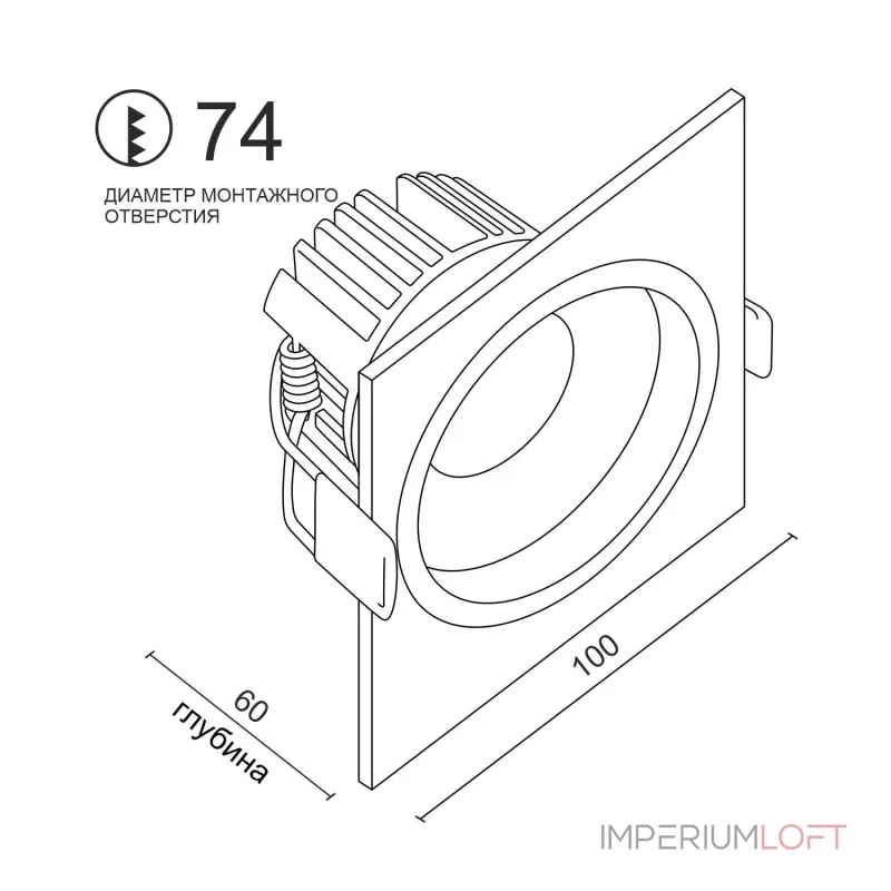 Встраиваемый светодиодный светильник LeDron LEVEL LEVEL SQ White-Gold TRIAC от ImperiumLoft