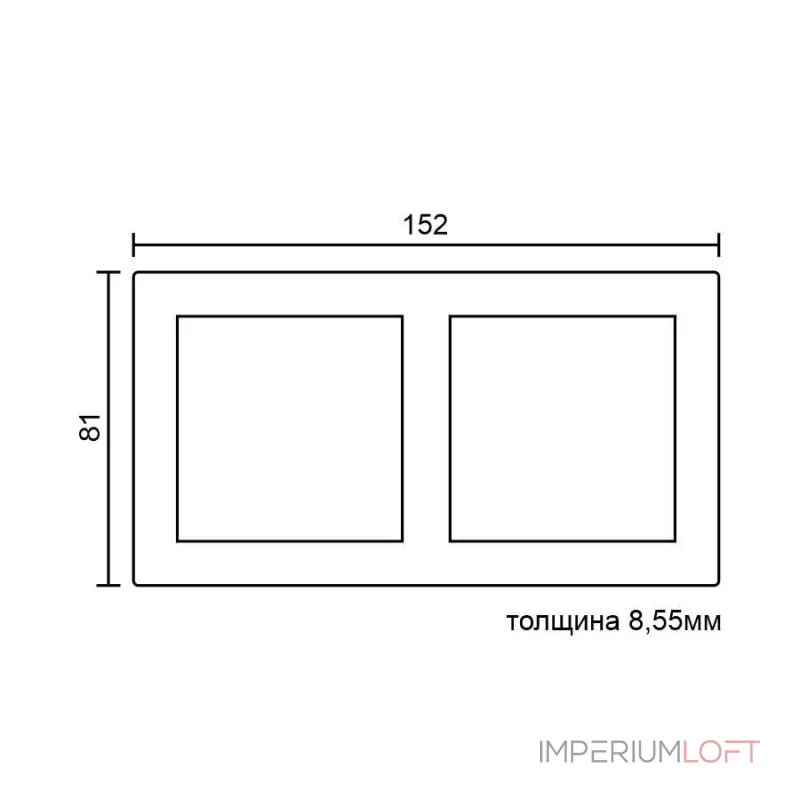 Рамка на 2 поста для розеток и выключателей LeDron 2 Frame PC Black от ImperiumLoft
