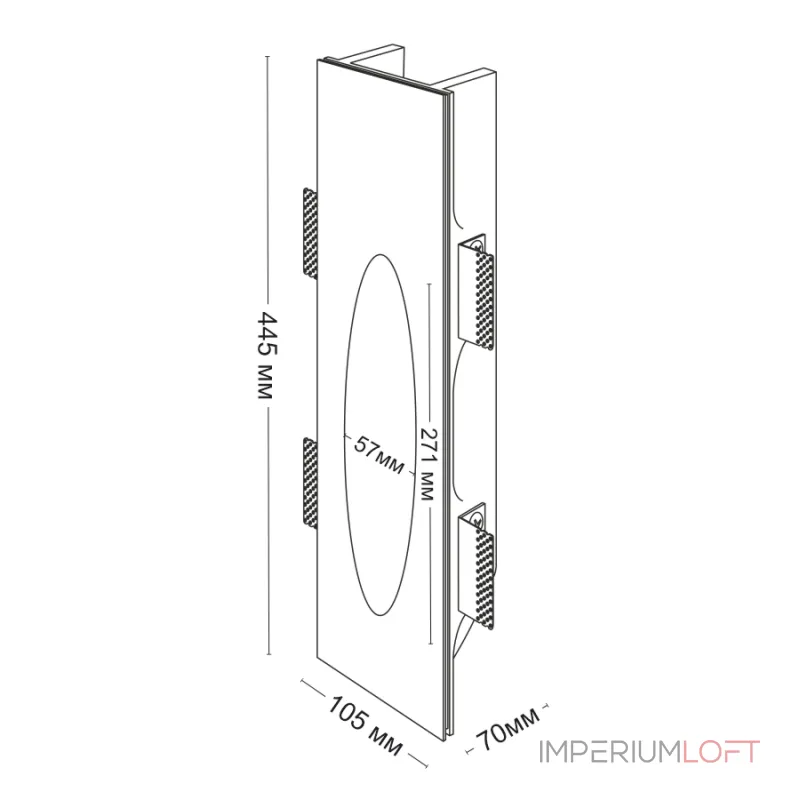 Встраиваемый гипсовый светильник для стен и ступеней LeDron MW10 MW1030 от ImperiumLoft