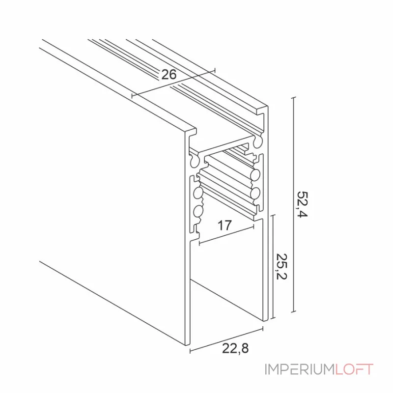 Накладной магнитный трек Ledron АВД-5356 1250 мм White от ImperiumLoft