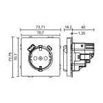 Розетка одинарная с заземлением с USB-портом для зарядки Type A + Type C LeDron EU Socket with USB A+C 20W Black от ImperiumLoft