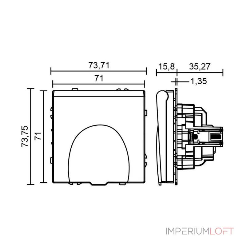 Розетка одинарная с заземлением с крышкой с защитными шторками LeDron EU Socket with Waterproof Cover White от ImperiumLoft Розетка одинарная с заземлением с крышкой с защитными шторками LeDron EU Socket with Waterproof Cover White от ImperiumLoft