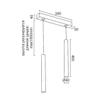 Подвесной светодиодный светильник Ledron SAGITONY E2 T40 Black-White 4000K от ImperiumLoft