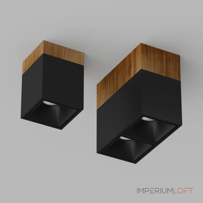 Потолочный светильник Ledron KUBING 160 Wooden Black 4000K от ImperiumLoft