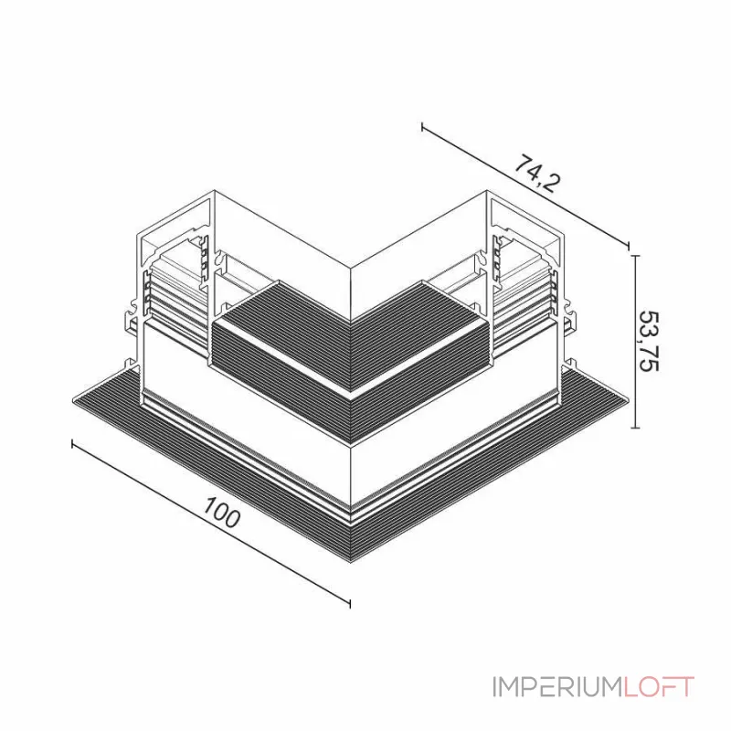 Угол горизонтальный для магнитного трека LeDron G-АВД-7715 White от ImperiumLoft