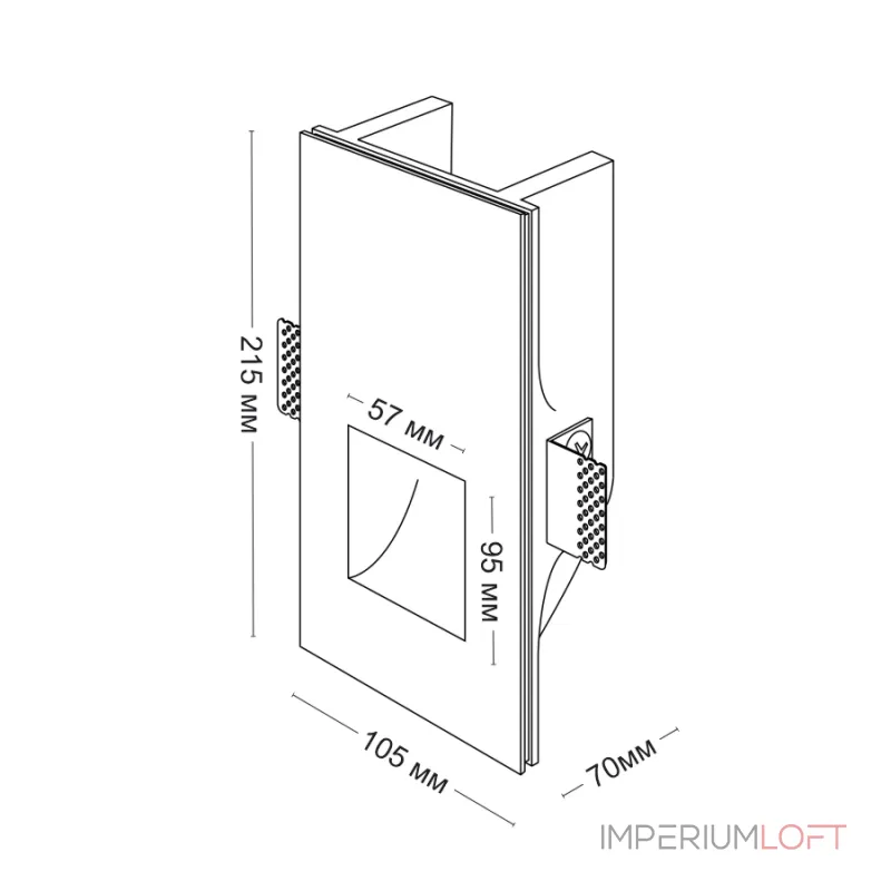 Встраиваемый гипсовый светильник для стен и ступеней LeDron MW60 MW6010 от ImperiumLoft