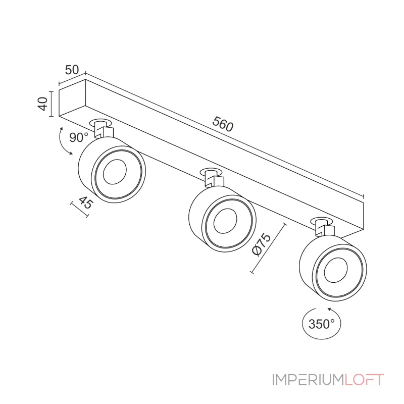 Потолочный поворотный светодиодный светильник LeDron SAGITONY SAGITONY E3 S75 Black Dim 4000K от ImperiumLoft Потолочный поворотный светодиодный светильник LeDron SAGITONY SAGITONY E3 S75 Black Dim 4000K от ImperiumLoft