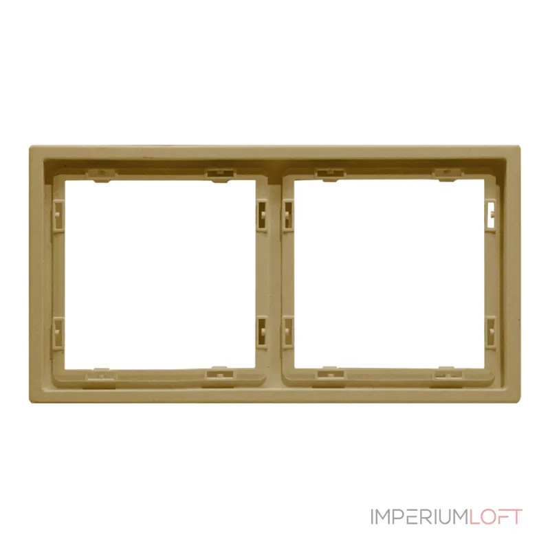 Рамка на 2 поста для розеток и выключателей LeDron 2 Frame PC Gold от ImperiumLoft Рамка на 2 поста для розеток и выключателей LeDron 2 Frame PC Gold от ImperiumLoft