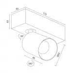 Настенно-потолочный поворотный светодиодный светильник LeDron SAGITONY SAGITONY E S60 B-Gl 4000K от ImperiumLoft