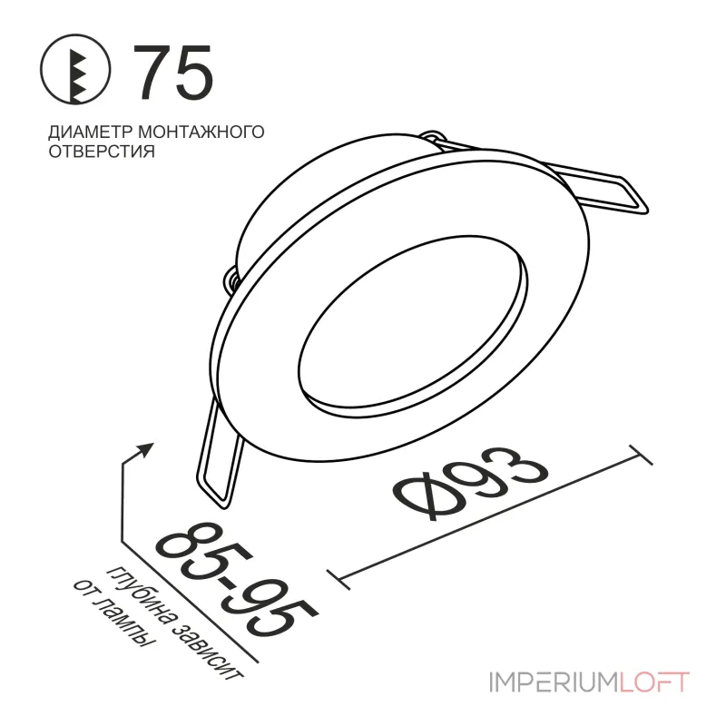 Встраиваемый светильник под сменную лампу LeDron MJ-1212 MJ-1212 White от ImperiumLoft