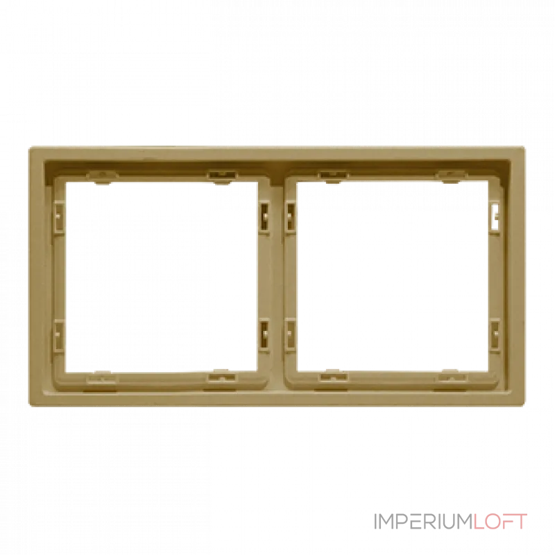 Рамка на 2 поста для розеток и выключателей LeDron 2 Frame PC Gold от ImperiumLoft Рамка на 2 поста для розеток и выключателей LeDron 2 Frame PC Gold от ImperiumLoft