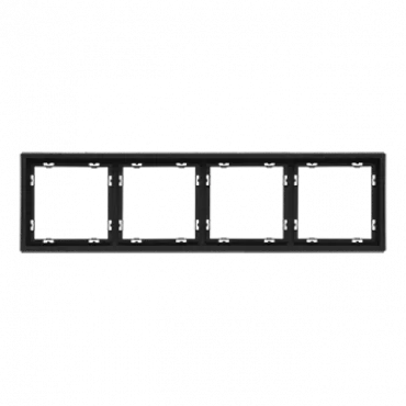 Рамка на 4 поста для розеток и выключателей LeDron 4 Frame PC Black Рамка на 4 поста для розеток и выключателей LeDron 4 Frame PC Black