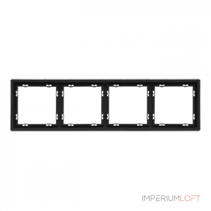 Рамка на 4 поста для розеток и выключателей LeDron 4 Frame PC Black от ImperiumLoft