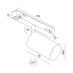 Светодиодный светильник для магнитной системы Ledron Sagi S60 0-10V Black 3000K от ImperiumLoft