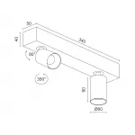 Потолочный поворотный светодиодный светильник LeDron SAGITONY SAGITONY E2 S60 Wh-B 4000K от ImperiumLoft