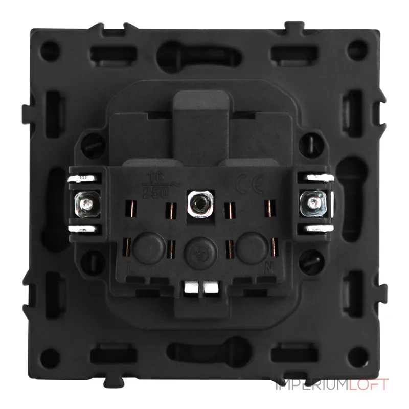 Розетка одинарная с заземлением с крышкой с защитными шторками LeDron EU Socket with Waterproof Cover Black от ImperiumLoft Розетка одинарная с заземлением с крышкой с защитными шторками LeDron EU Socket with Waterproof Cover Black от ImperiumLoft