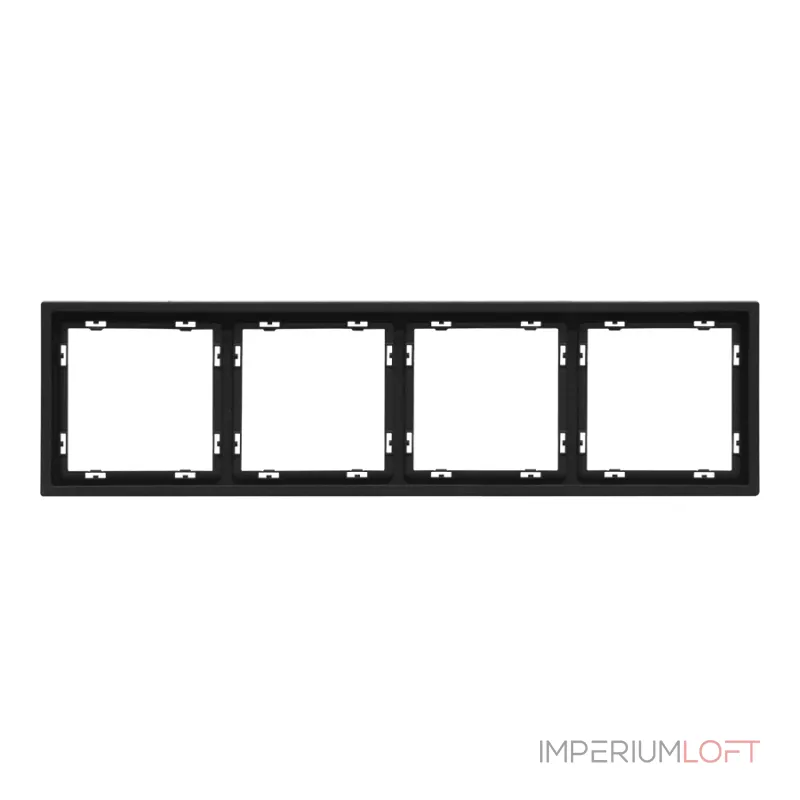 Рамка на 4 поста для розеток и выключателей LeDron 4 Frame PC Black от ImperiumLoft