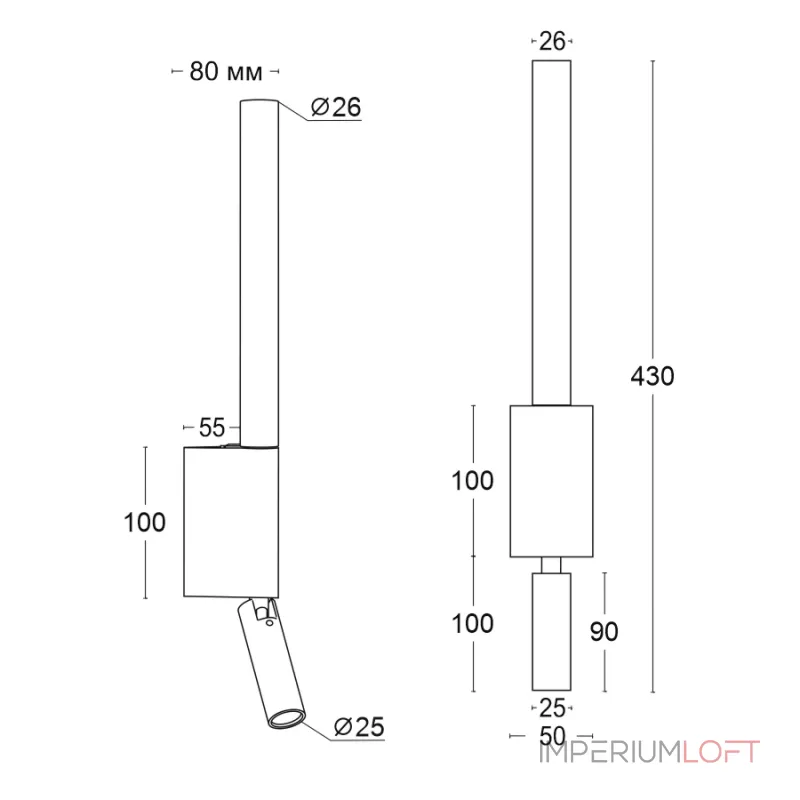 Настенный светодиодный светильник LeDron SPIN Y9133 Black от ImperiumLoft