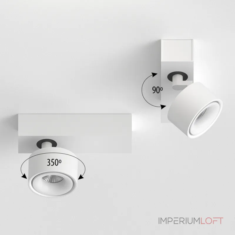 Настенно-потолочный поворотный светодиодный светильник LeDron SAGITONY SAGITONY E S75 White от ImperiumLoft