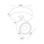 Потолочный поворотный светодиодный светильник LeDron SAGITONY SAGITONY R1 S75 Black Dim 4000K от ImperiumLoft