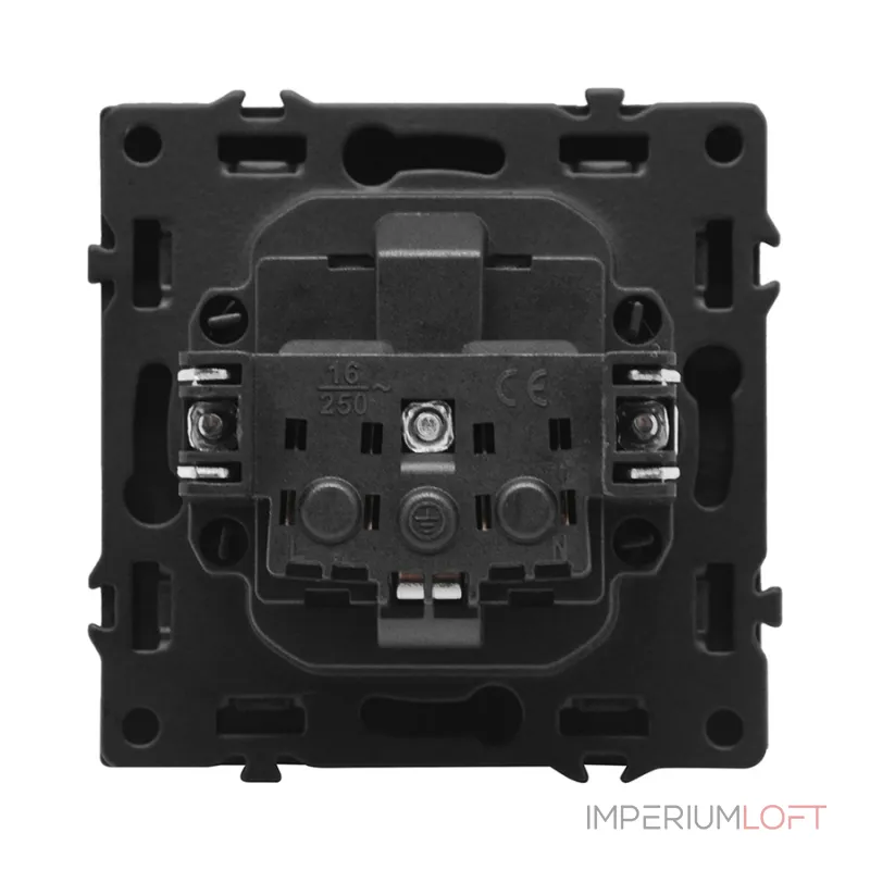 Розетка одинарная с заземлением с защитными шторками LeDron EU Socket White от ImperiumLoft