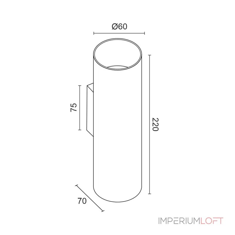 Настенный светильник под сменную лампу LeDron Danny mini 2 Danny mini 2 WS-GU10Black от ImperiumLoft
