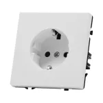 Розетка одинарная с заземлением с защитными шторками LeDron EU Socket White от ImperiumLoft
