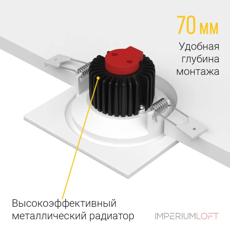 Встраиваемый светодиодный светильник LeDron LH10 LH10 SQ White от ImperiumLoft