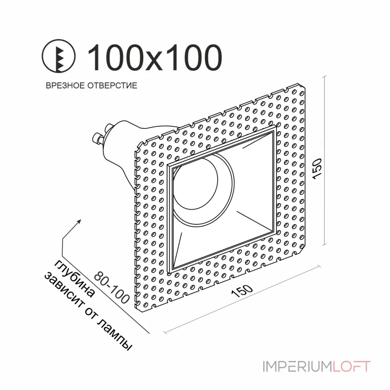 Встраиваемый поворотный светильник под сменную лампу LeDron AO1501039 WHITE от ImperiumLoft