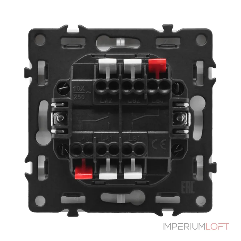 Двухклавишный проходной переключатель LeDron 2 Gang 2 Way White от ImperiumLoft