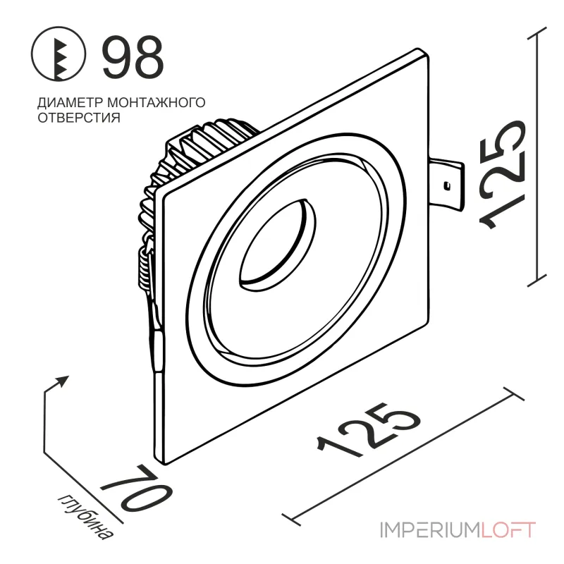 Встраиваемый светодиодный светильник LeDron LH10 LH10 SQ White от ImperiumLoft