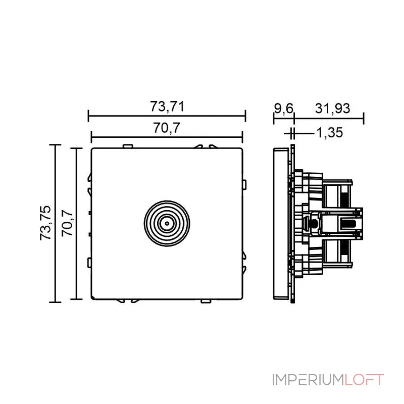 Телевизионная розетка LeDron Satellite Socket Cashmere от ImperiumLoft