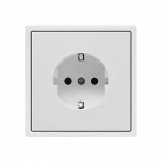 Розетка одинарная с заземлением с защитными шторками LeDron EU Socket White от ImperiumLoft