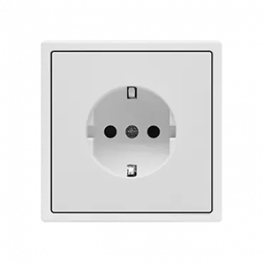 Розетка одинарная с заземлением с защитными шторками LeDron EU Socket White